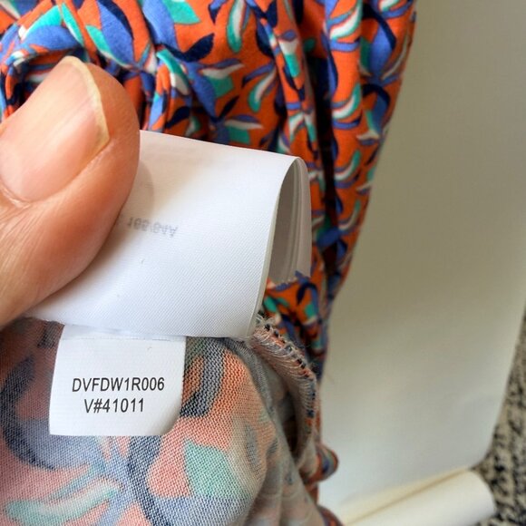 Diane von Furstenberg Didi Dress geometric Print Women’s, blue/orange Size M - Picture 10 of 12